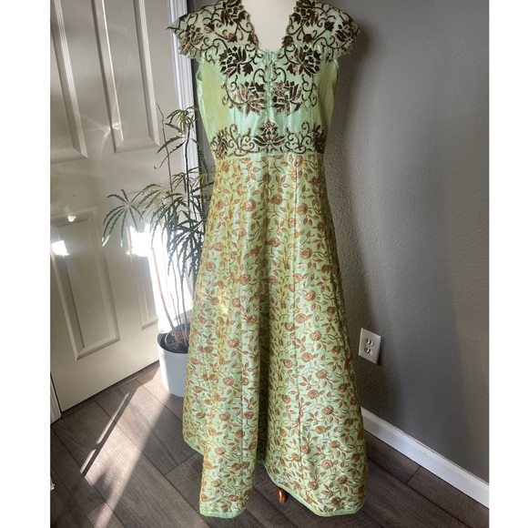 Pistachio green anarkali gown - worn once no dupatta or pajami - Picture 1 of 4